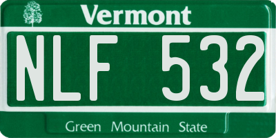 VT license plate NLF532
