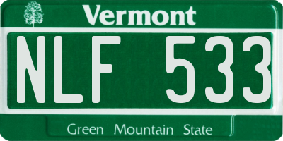VT license plate NLF533