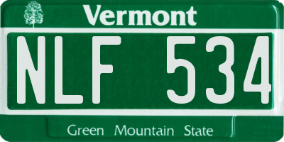 VT license plate NLF534