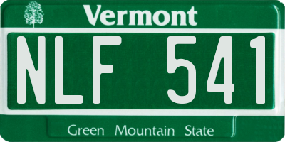 VT license plate NLF541