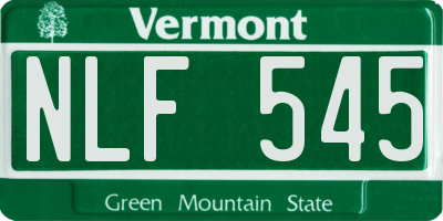 VT license plate NLF545