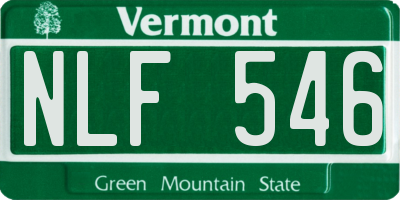 VT license plate NLF546