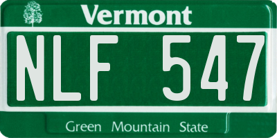 VT license plate NLF547