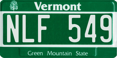 VT license plate NLF549