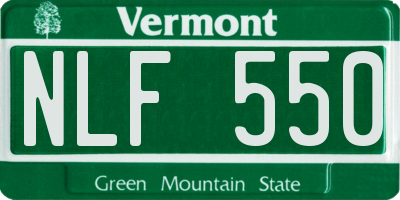 VT license plate NLF550