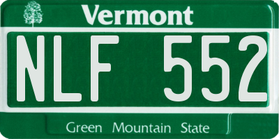 VT license plate NLF552