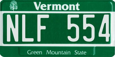 VT license plate NLF554