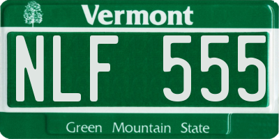 VT license plate NLF555