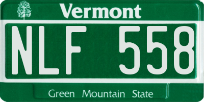 VT license plate NLF558