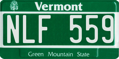 VT license plate NLF559