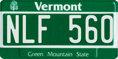 VT license plate NLF560