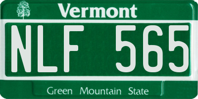 VT license plate NLF565
