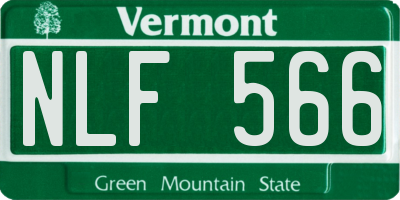 VT license plate NLF566