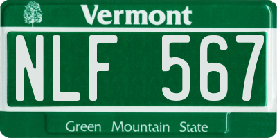 VT license plate NLF567