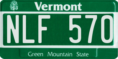 VT license plate NLF570