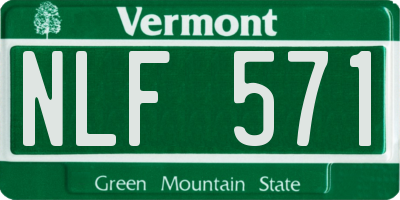 VT license plate NLF571