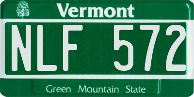 VT license plate NLF572