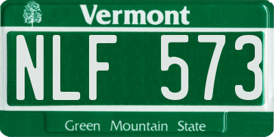 VT license plate NLF573