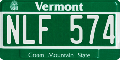 VT license plate NLF574