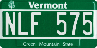 VT license plate NLF575
