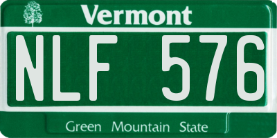 VT license plate NLF576