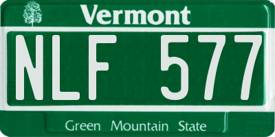 VT license plate NLF577