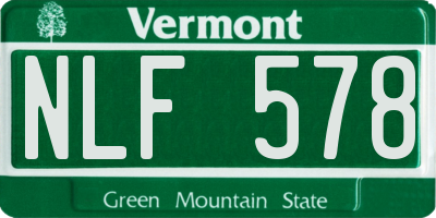 VT license plate NLF578