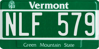 VT license plate NLF579