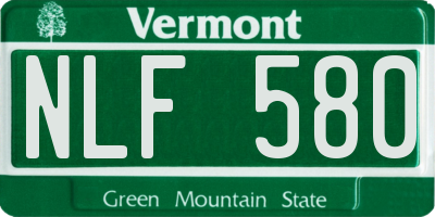 VT license plate NLF580