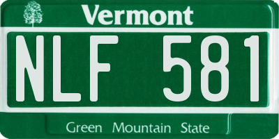 VT license plate NLF581