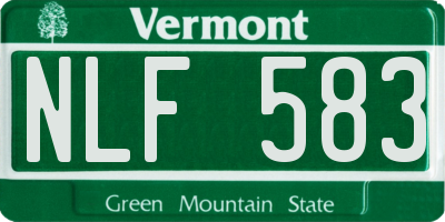 VT license plate NLF583
