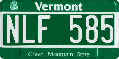 VT license plate NLF585