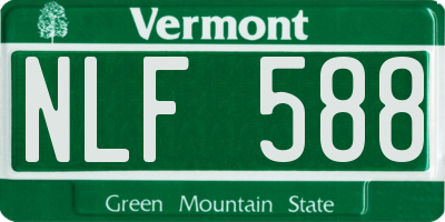 VT license plate NLF588