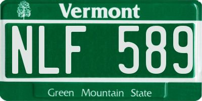 VT license plate NLF589