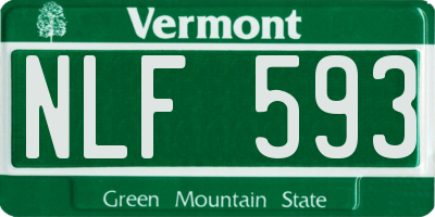 VT license plate NLF593