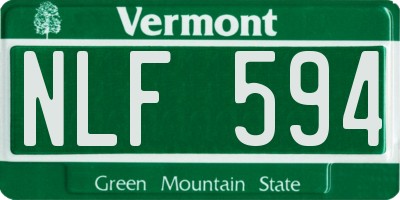 VT license plate NLF594