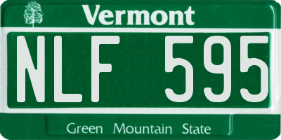 VT license plate NLF595