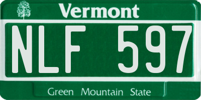 VT license plate NLF597