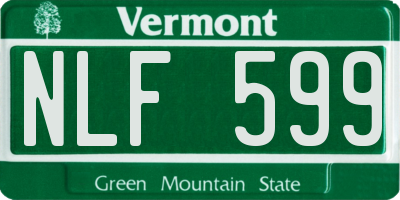 VT license plate NLF599