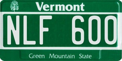 VT license plate NLF600
