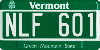 VT license plate NLF601