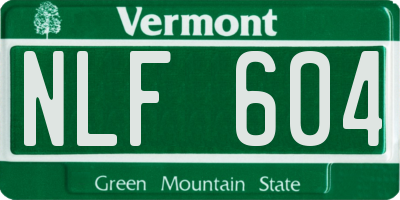 VT license plate NLF604