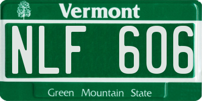 VT license plate NLF606