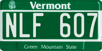 VT license plate NLF607