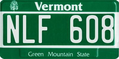 VT license plate NLF608