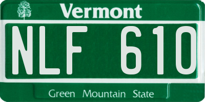 VT license plate NLF610