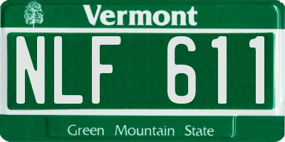 VT license plate NLF611