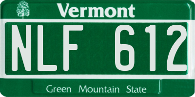 VT license plate NLF612