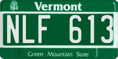 VT license plate NLF613