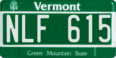 VT license plate NLF615